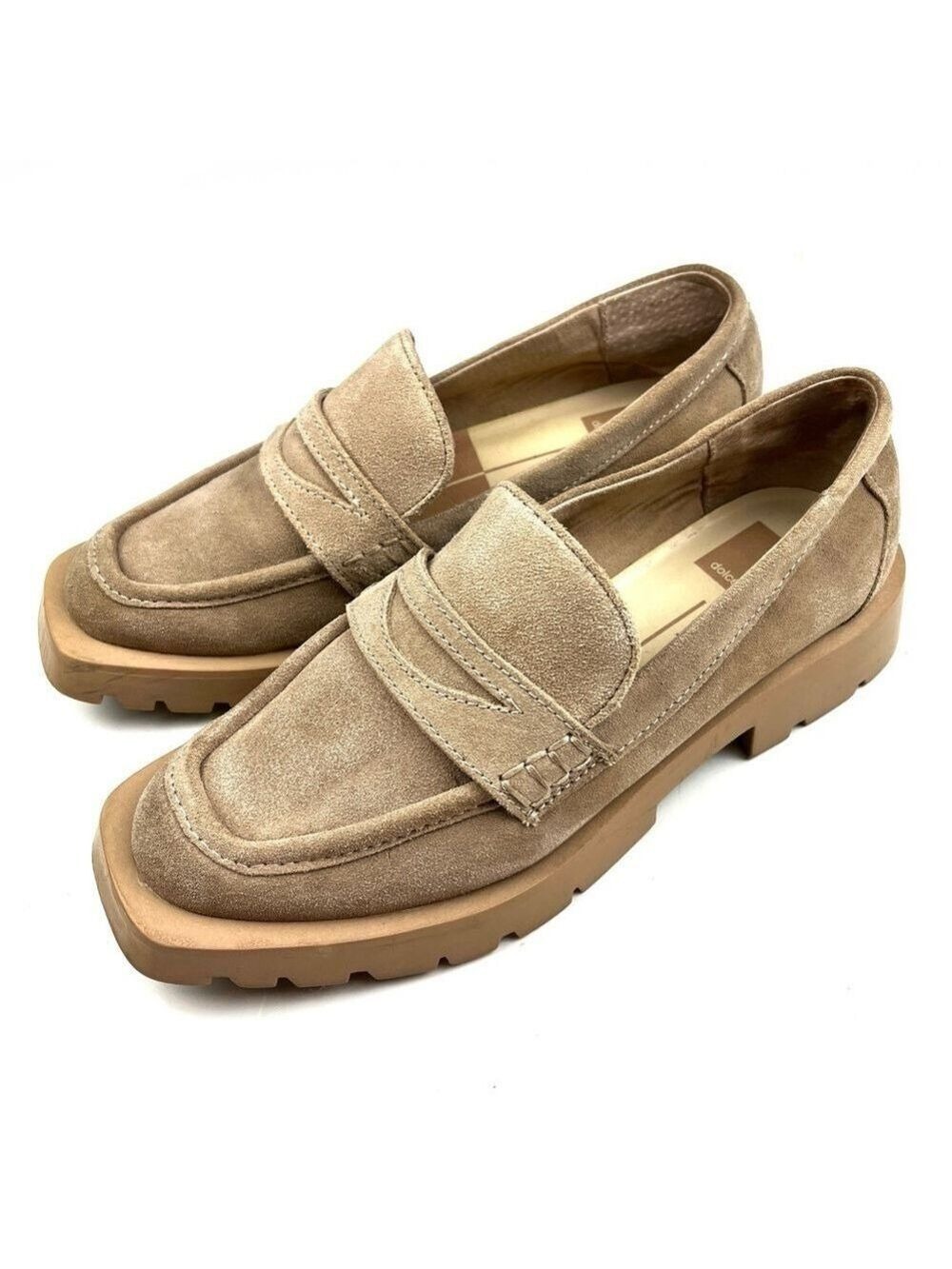 Dolce Vita Elias Tan Suede Lug Sole Loafers size 8